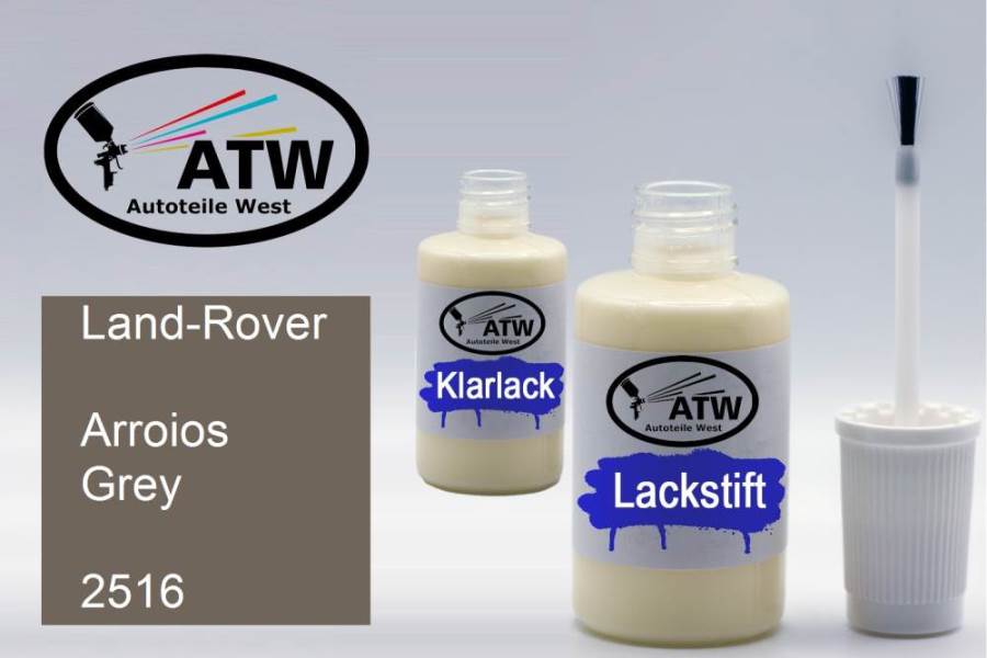 Land-Rover, Arroios Grey, 2516: 20ml Lackstift + 20ml Klarlack - Set, von ATW Autoteile West.